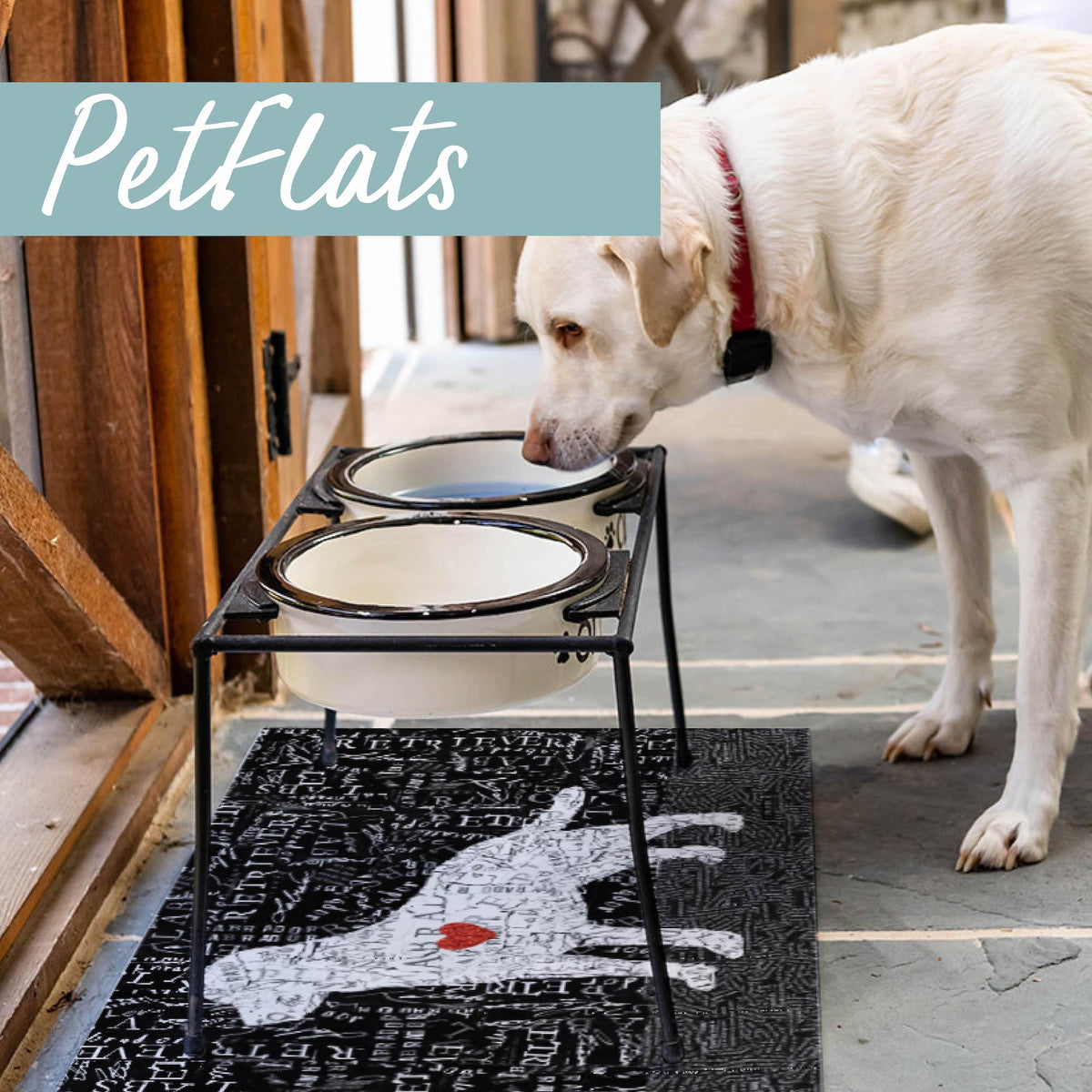 3 bowl dog feeder pet feeder western raised Personalized 3 Bowl Elevated Dog Feeder With Storage in Grey L