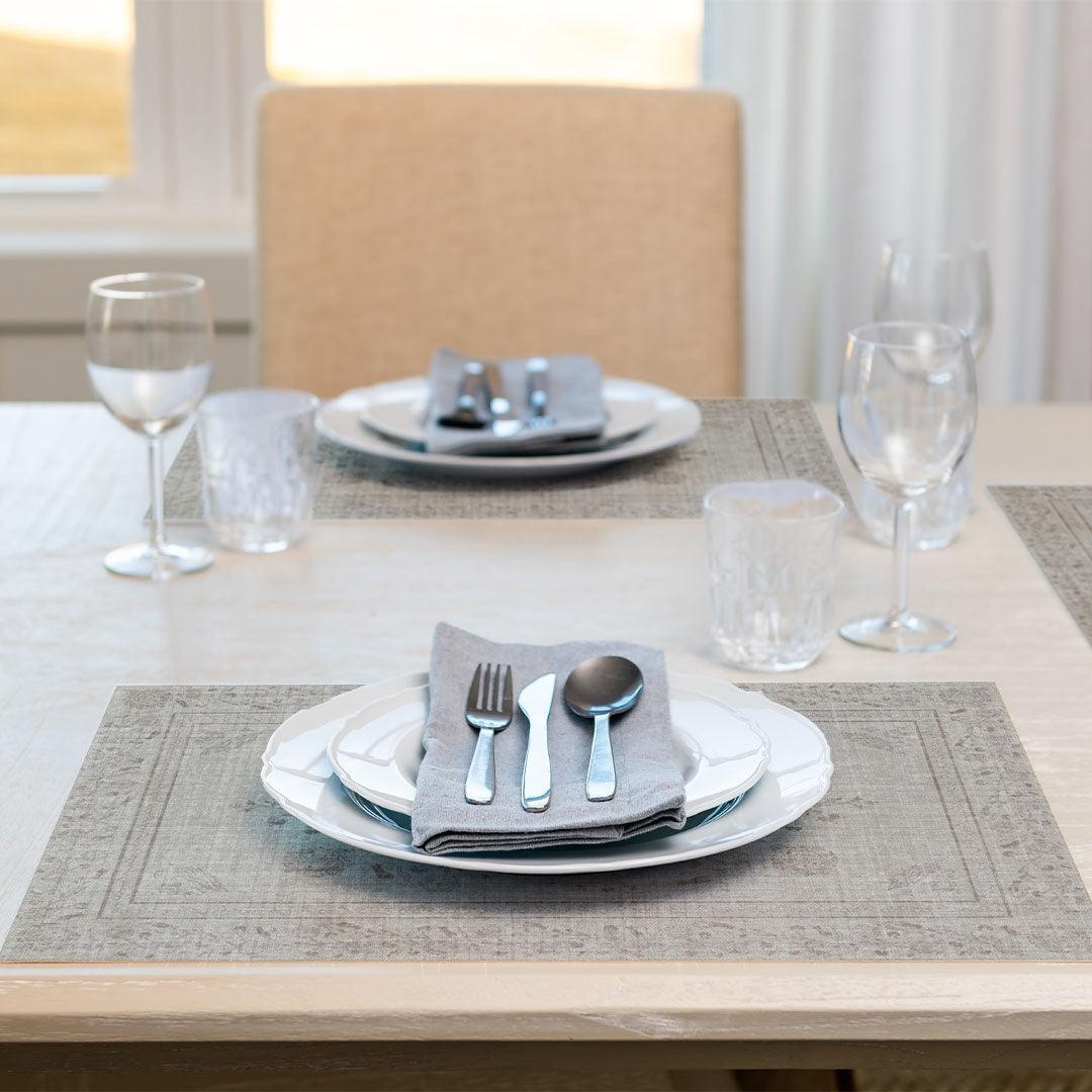 Audrey Placemat | Cream - Premium Vinyl Mat - Carolina Creekhouse Easy to Clean Premium Vinyl Mats