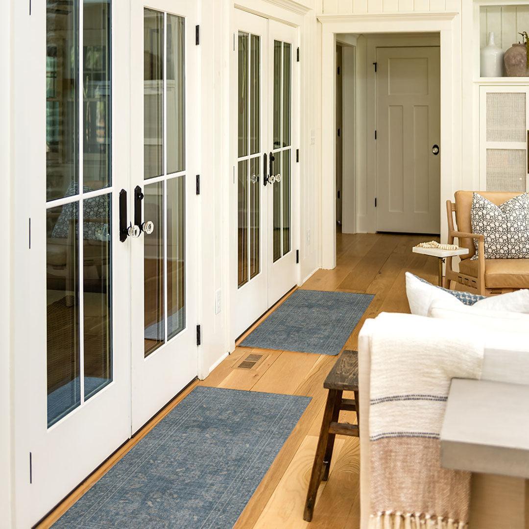 Audrey FloorFlat | Denim - Premium Vinyl Mat - Carolina Creekhouse Easy to Clean Premium Vinyl Mats