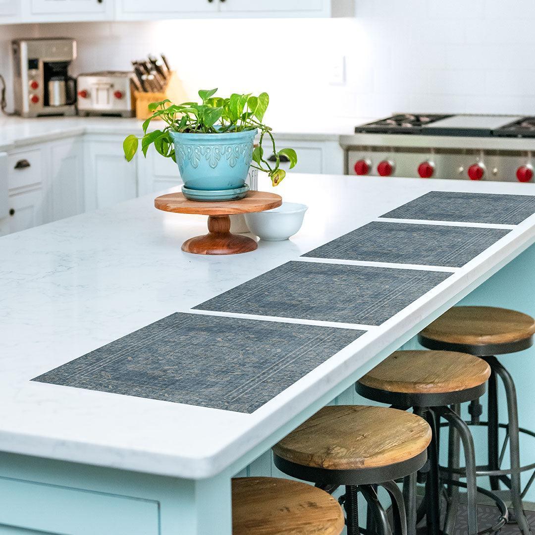 Audrey Placemat | Denim - Premium Vinyl Mat - Carolina Creekhouse Easy to Clean Premium Vinyl Mats