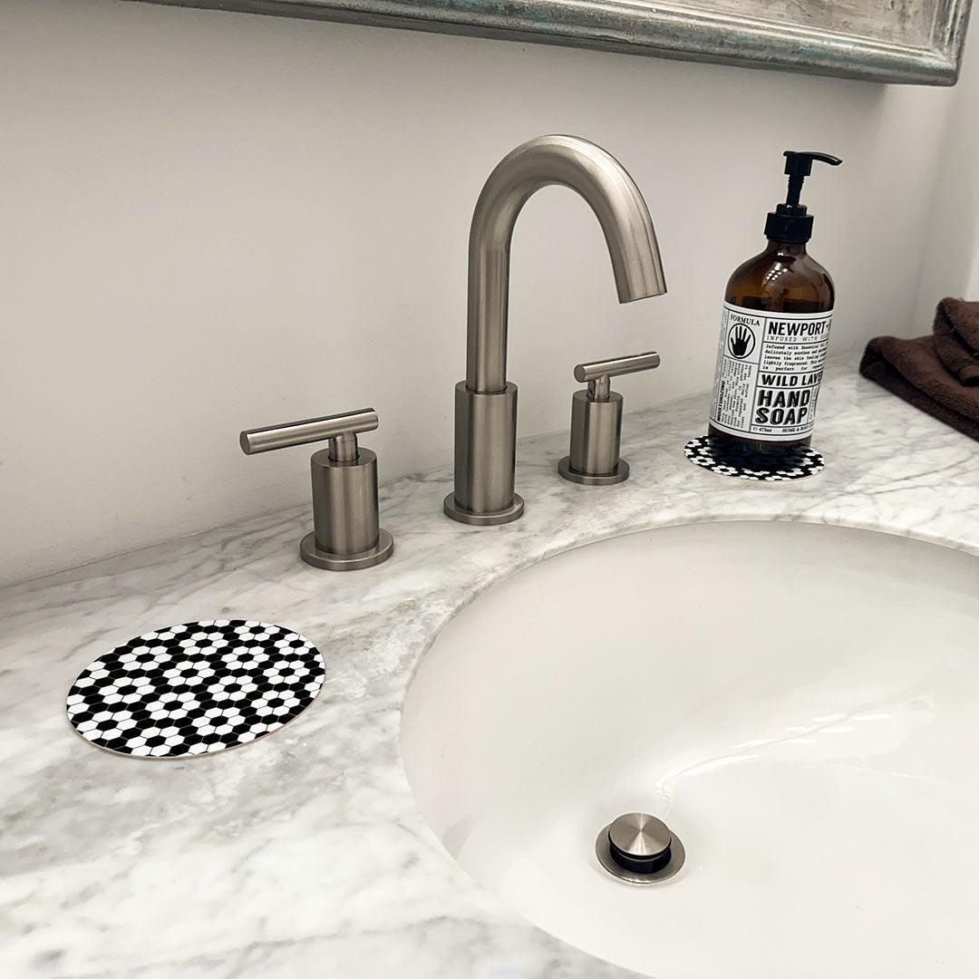 Brooks Coaster (Set of 8) | Black - Premium Vinyl Mat - Carolina Creekhouse Easy to Clean Premium Vinyl Mats