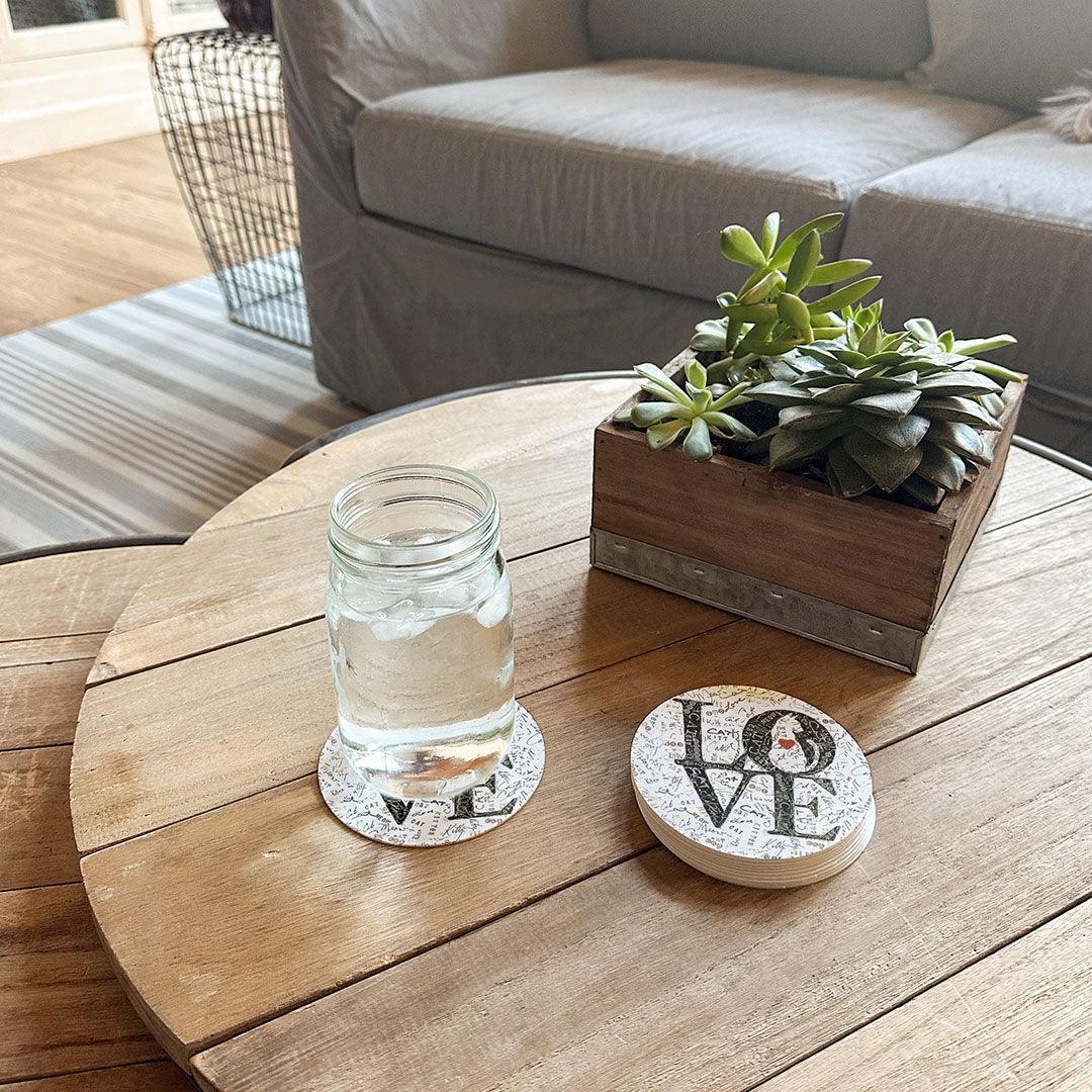 Love Cat Coaster (Set of 8) - Premium Vinyl Mat - Carolina Creekhouse Easy to Clean Premium Vinyl Mats