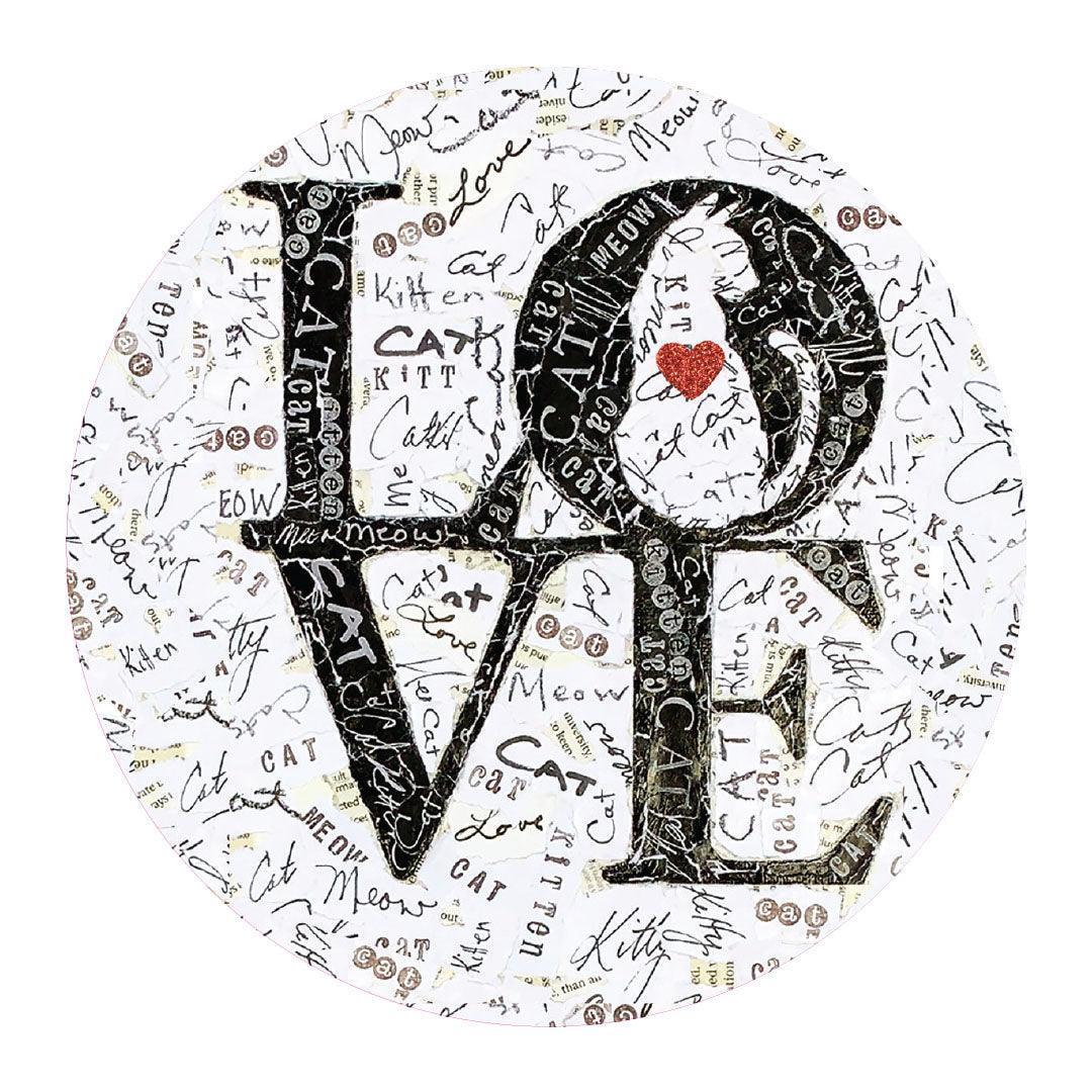Love Cat Coaster (Set of 8) - Premium Vinyl Mat - Carolina Creekhouse Easy to Clean Premium Vinyl Mats