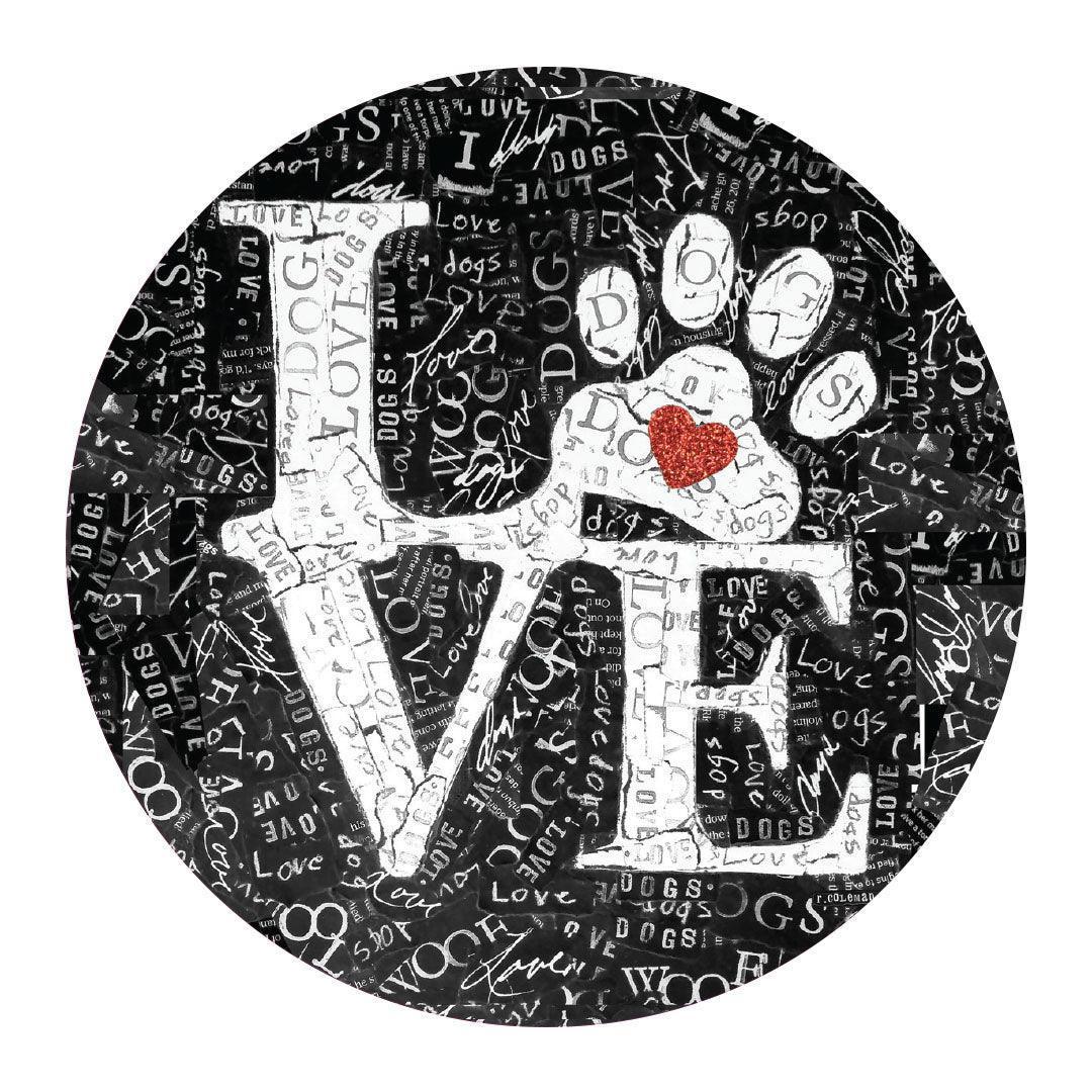 Love Dog Coaster (Set of 8) - Premium Vinyl Mat - Carolina Creekhouse Easy to Clean Premium Vinyl Mats