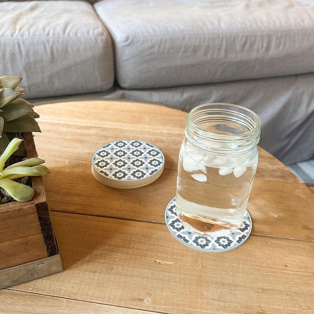 Sarah Coaster (Set of 8) | Blue - Premium Vinyl Mat - Carolina Creekhouse Easy to Clean Premium Vinyl Mats