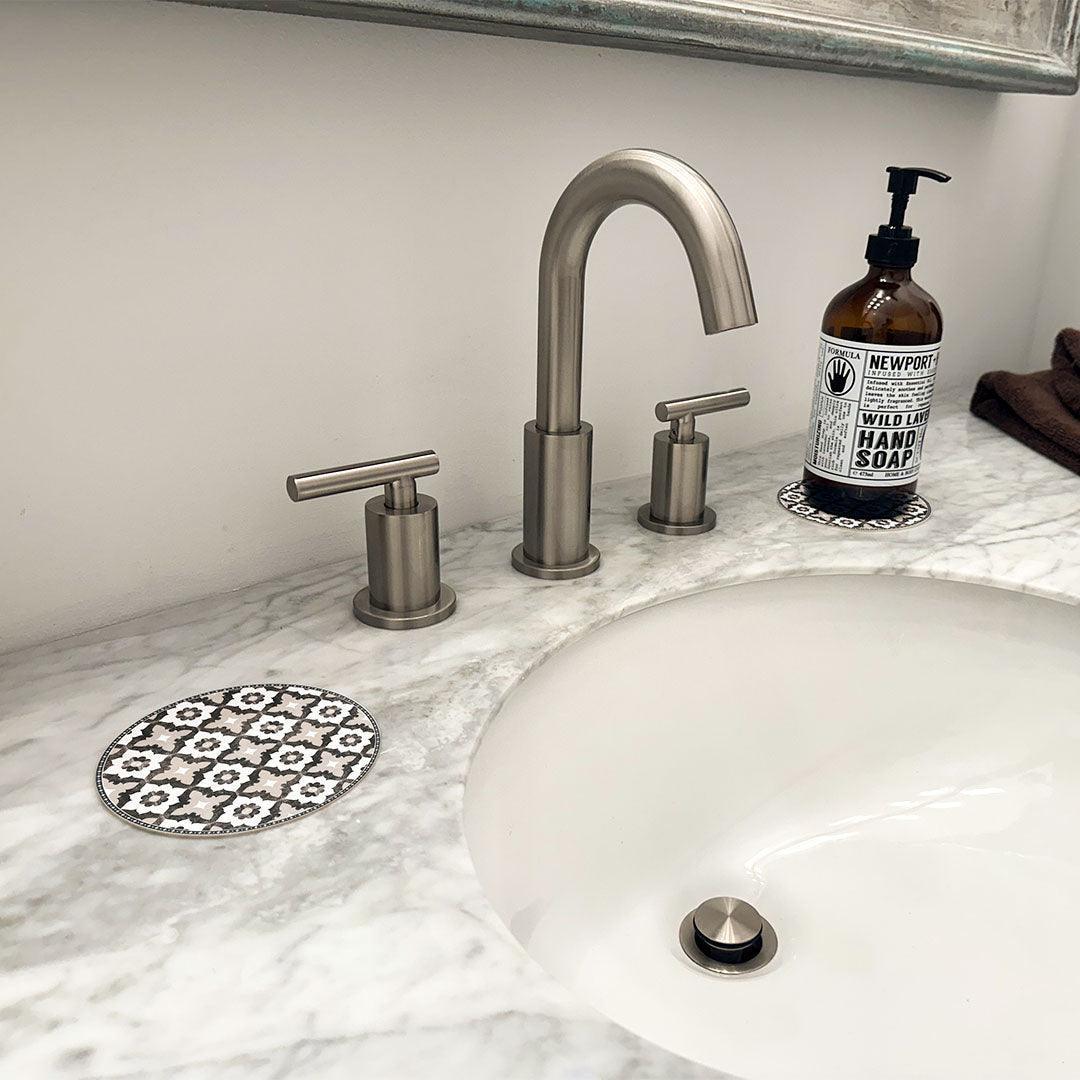 Sarah Coaster (Set of 8) | Taupe - Premium Vinyl Mat - Carolina Creekhouse Easy to Clean Premium Vinyl Mats