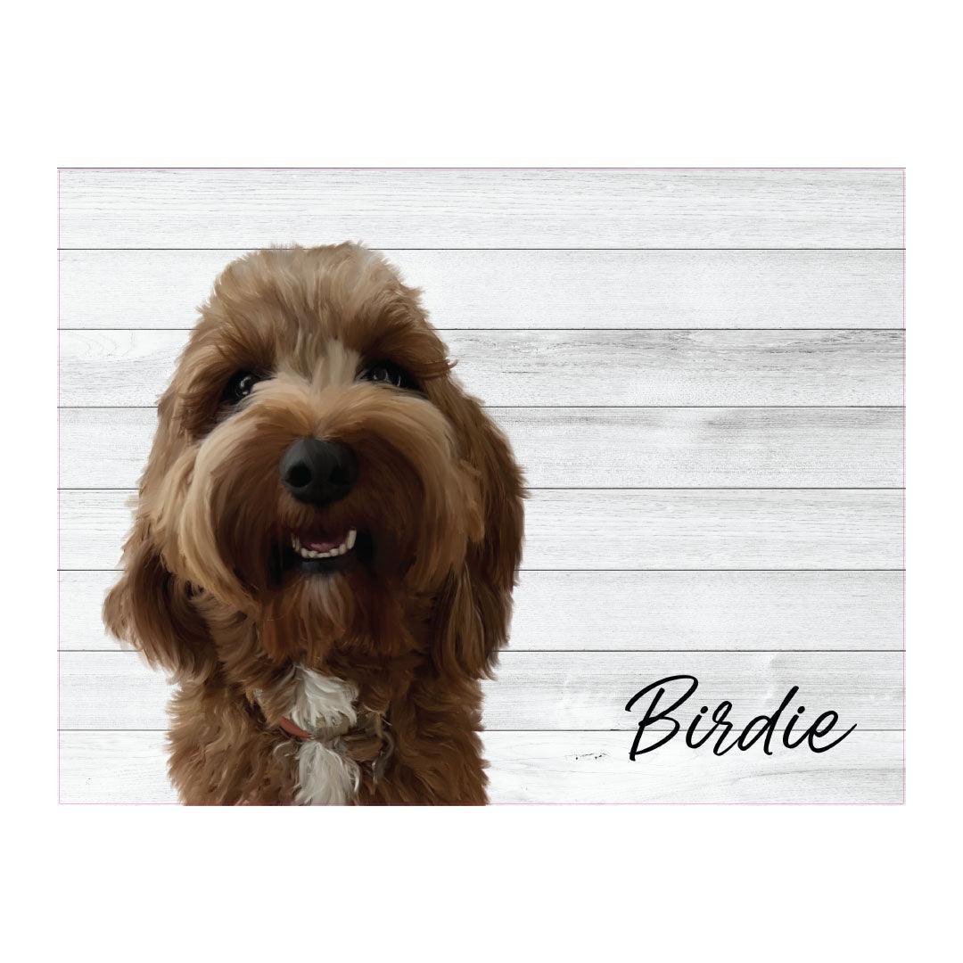 Custom Pet Portrait PetFlat - Premium Vinyl Mat - Carolina Creekhouse Easy to Clean Premium Vinyl Mats