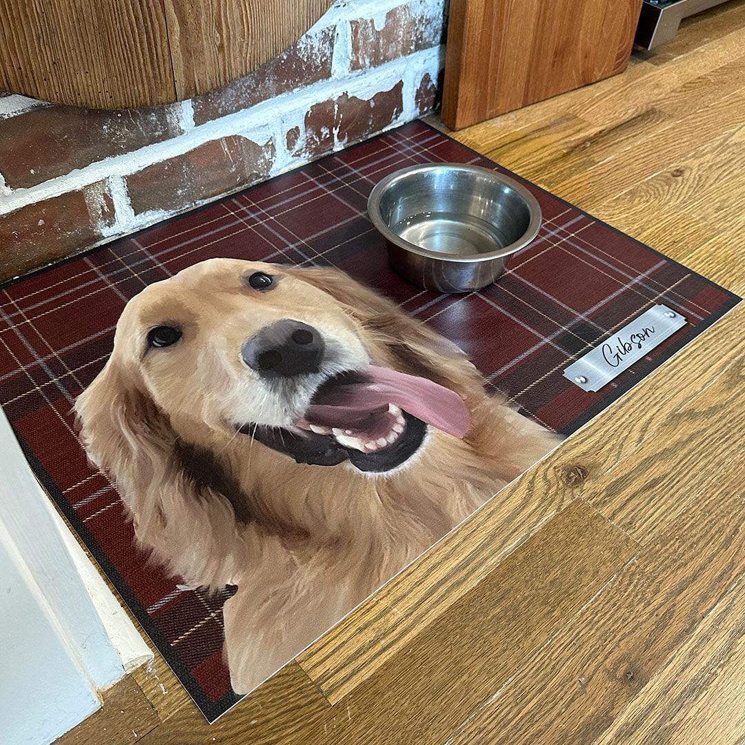 Custom Pet Portrait PetFlat - Premium Vinyl Mat - Carolina Creekhouse Easy to Clean Premium Vinyl Mats