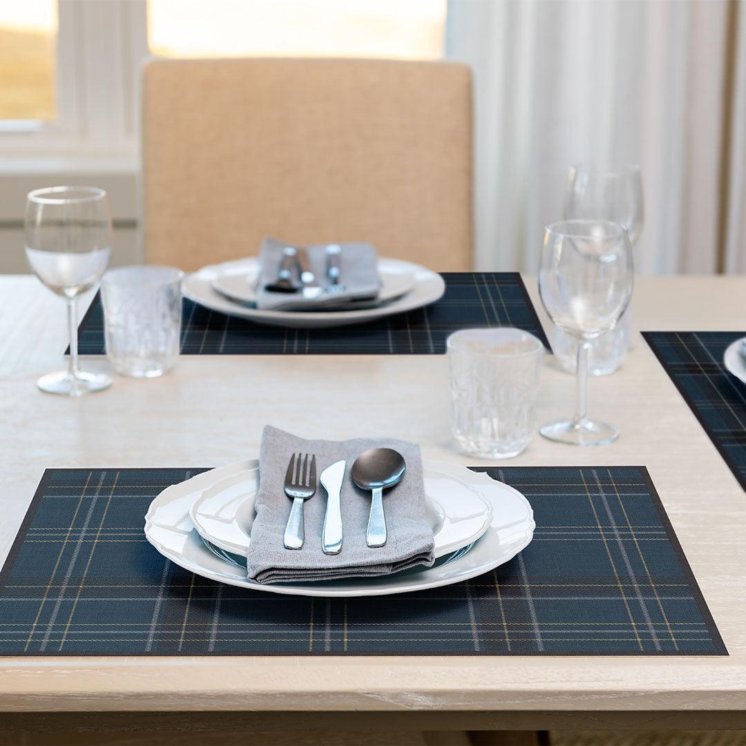 Joy Placemat | Blue - Premium Vinyl Mat - Carolina Creekhouse Easy to Clean Premium Vinyl Mats