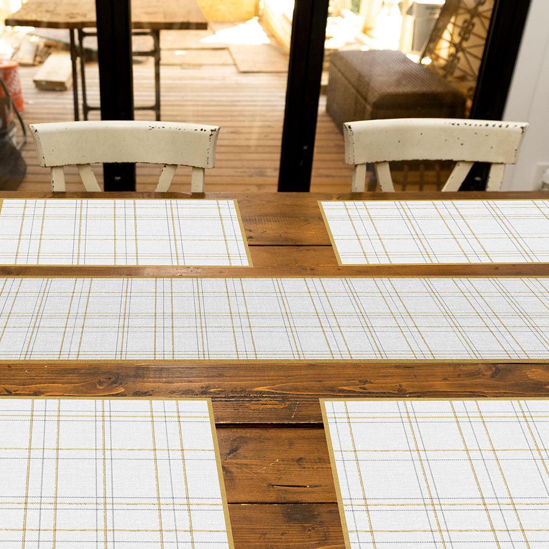 Joy Table Runner | Cream - Premium Vinyl Mat - Carolina Creekhouse Easy to Clean Premium Vinyl Mats