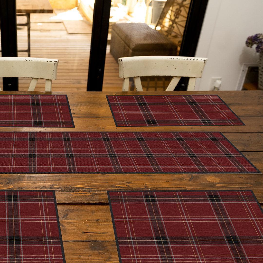 Joy Table Runner | Red - Premium Vinyl Mat - Carolina Creekhouse Easy to Clean Premium Vinyl Mats