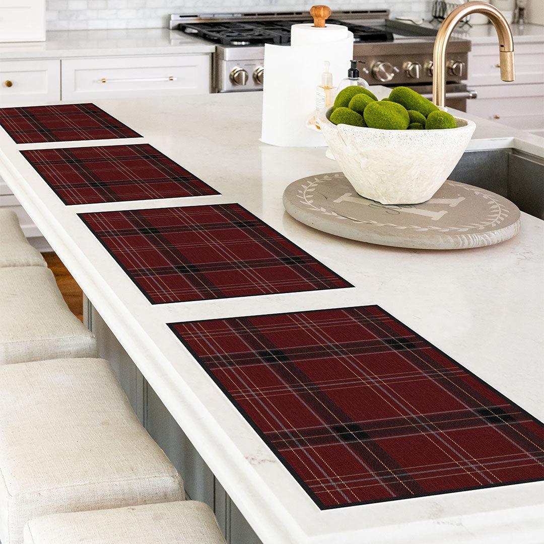 Joy Placemat | Red - Premium Vinyl Mat - Carolina Creekhouse Easy to Clean Premium Vinyl Mats