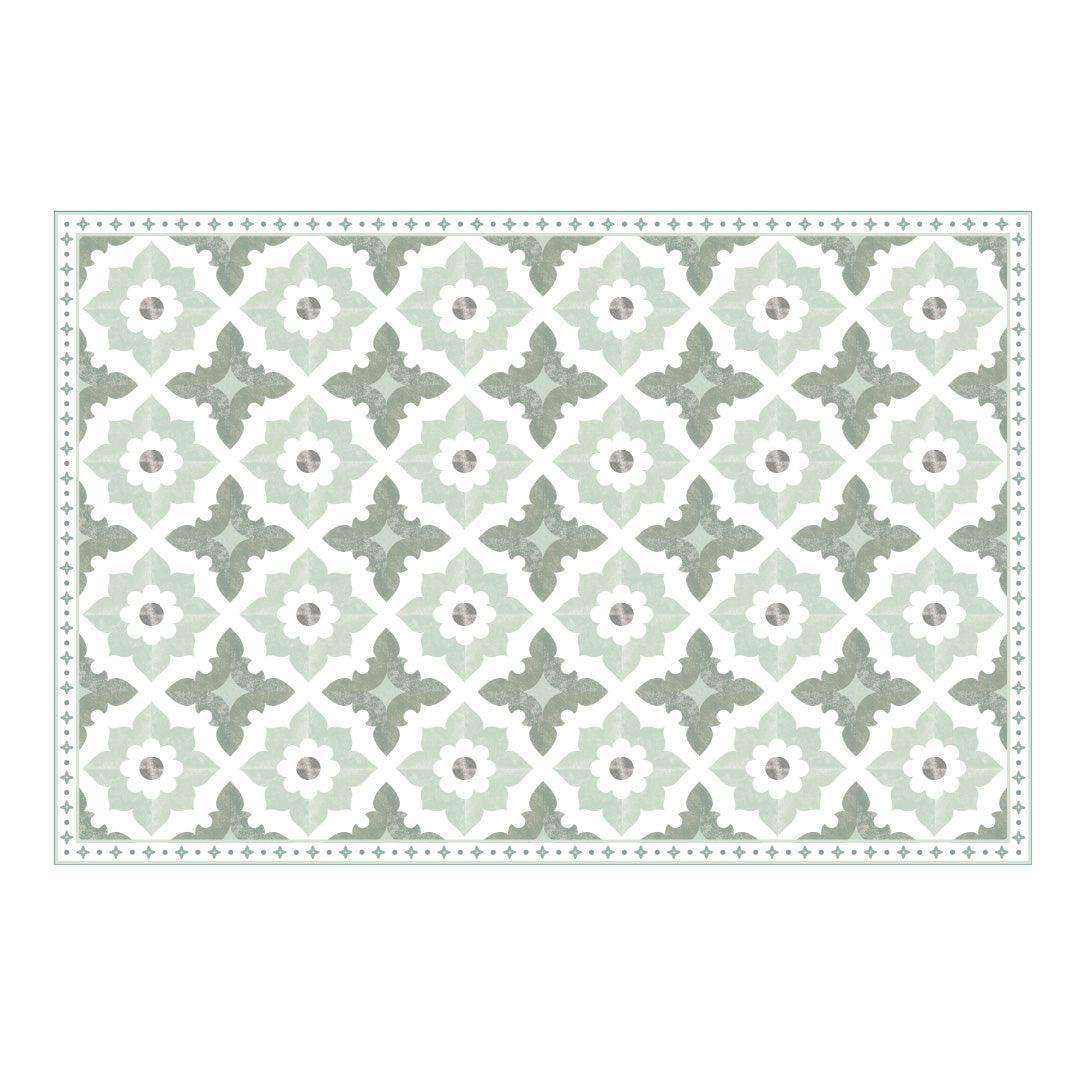 Sarah FloorFlat | Green - Carolina Creekhouse Easy to Clean Premium Vinyl Mats