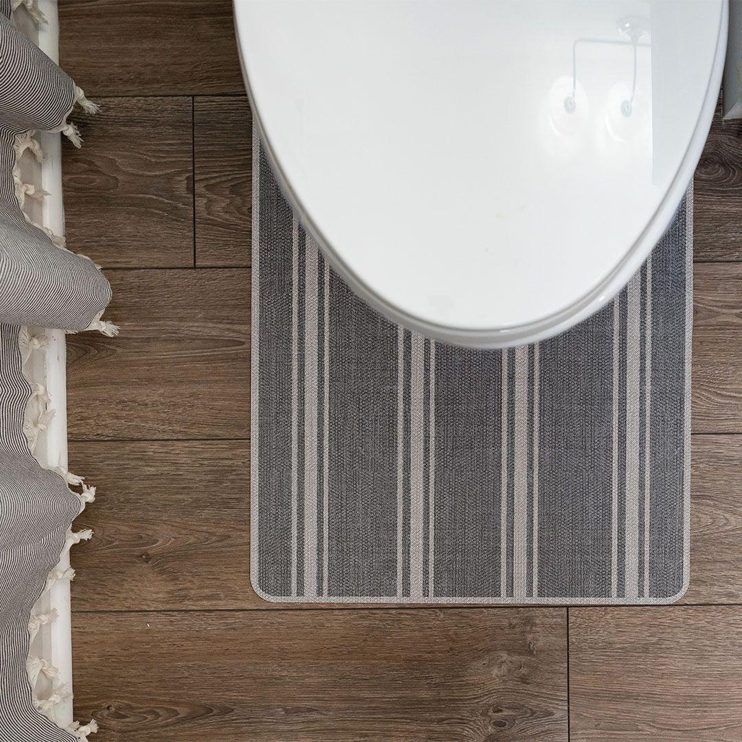 John ToiletFlat | Charcoal - Carolina Creekhouse Easy to Clean Premium Vinyl Mats