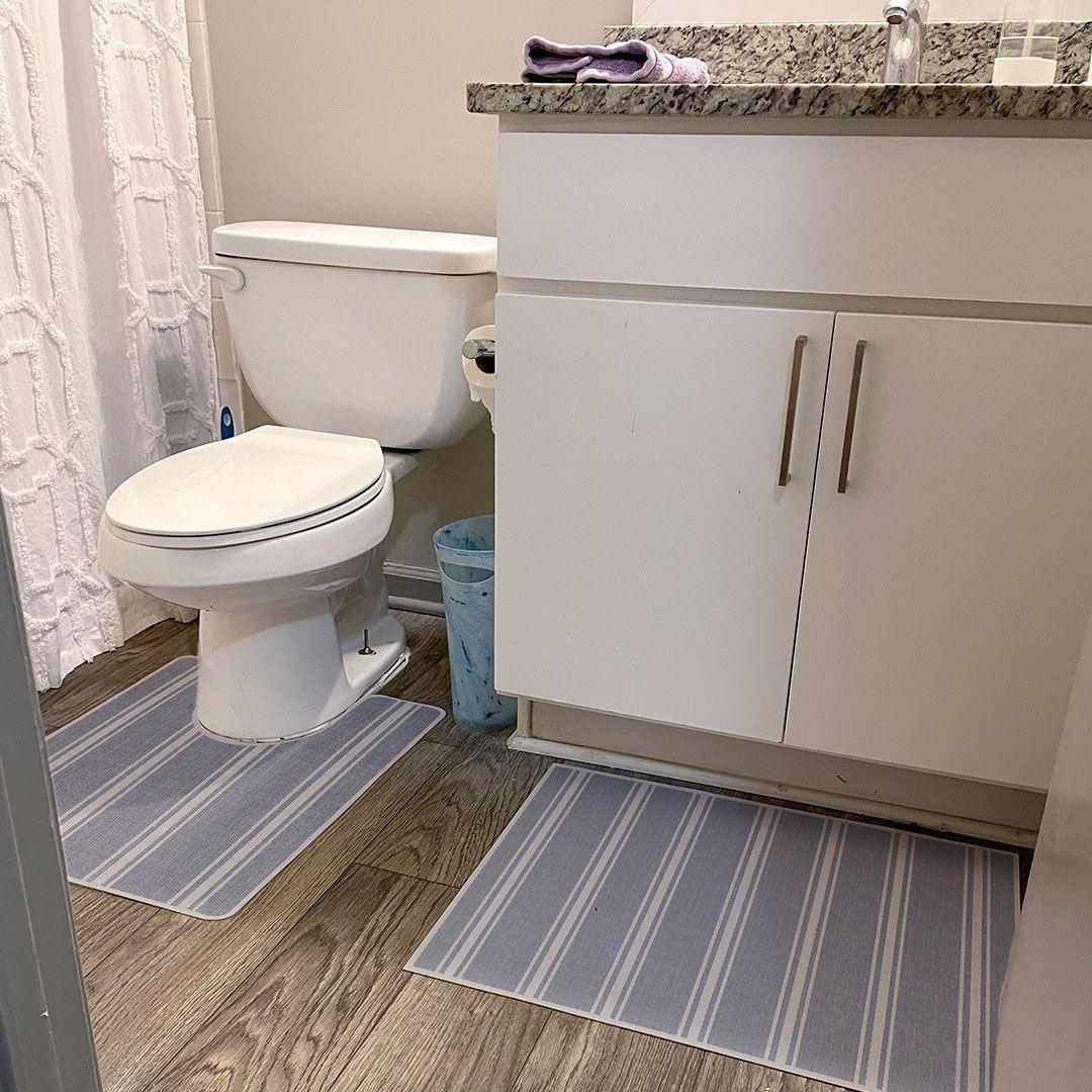 John ToiletFlat | Blue - Carolina Creekhouse Easy to Clean Premium Vinyl Mats
