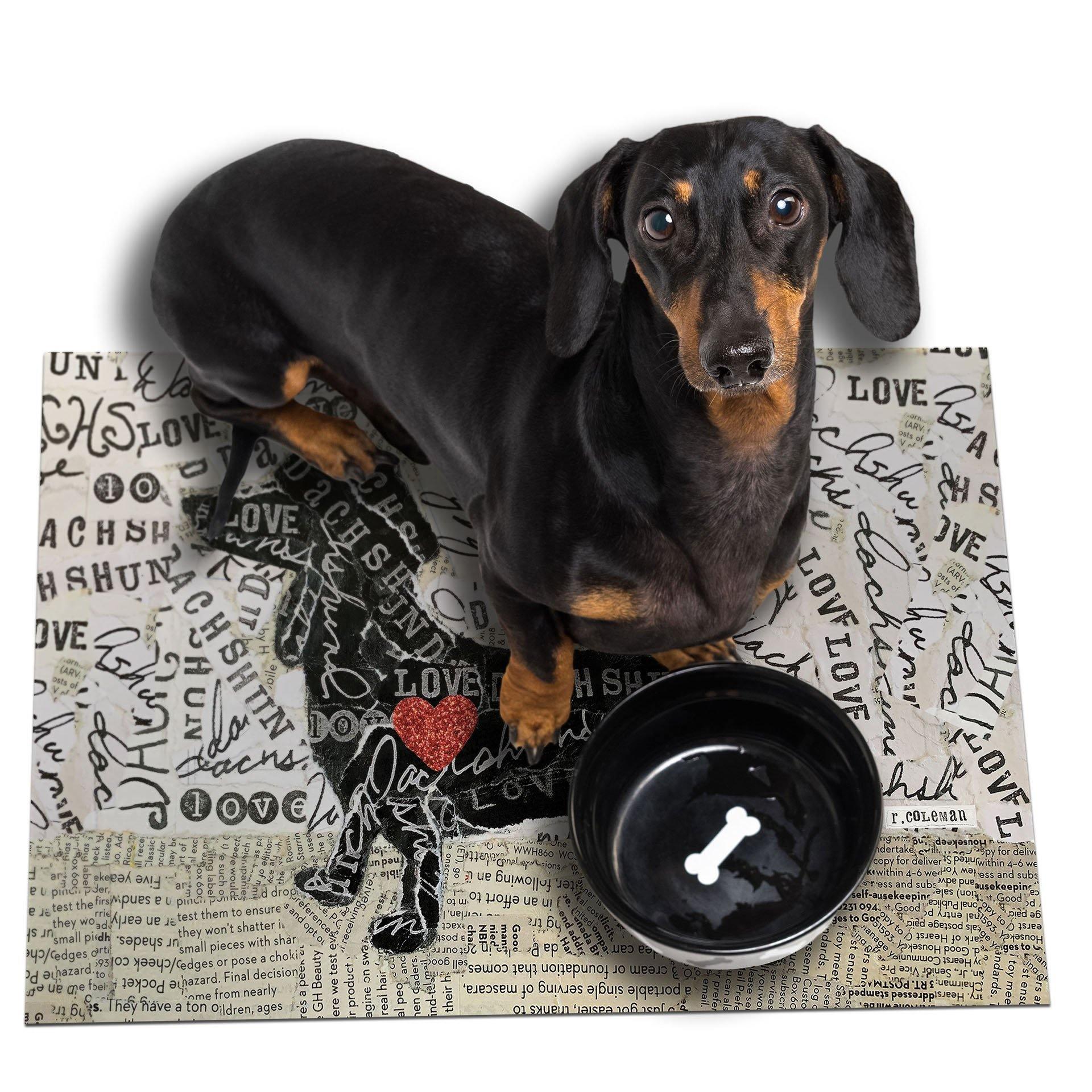 Custom Dachshund PetFlat - Premium Vinyl Mat - Carolina Creekhouse Easy to Clean Premium Vinyl Mats