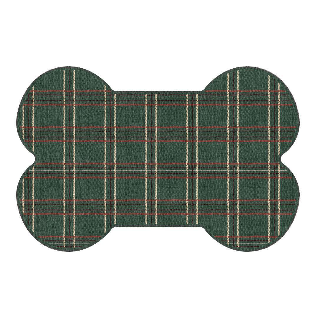 Abby Bone PetFlat | Winter Green - Premium Vinyl Mat - Carolina Creekhouse Easy to Clean Premium Vinyl Mats