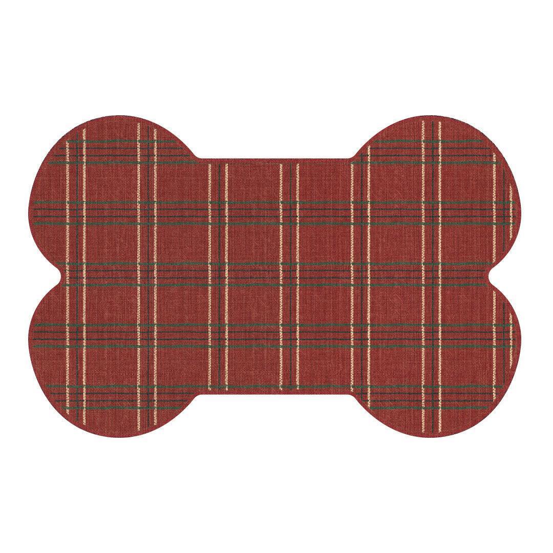 Abby Bone PetFlat | Red - Premium Vinyl Mat - Carolina Creekhouse Easy to Clean Premium Vinyl Mats