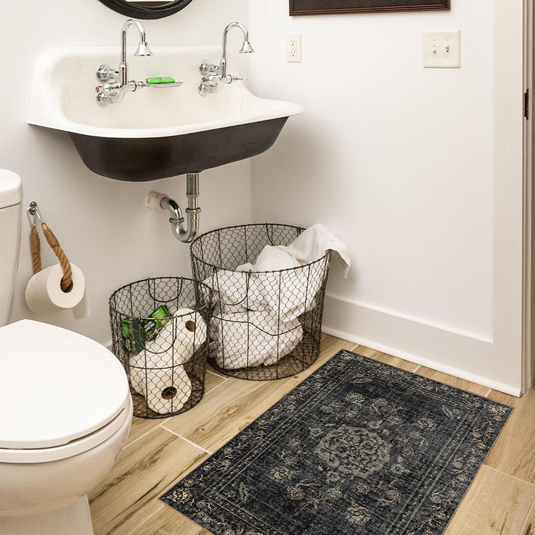 Audrey FloorFlat | Black - Premium Vinyl Mat - Carolina Creekhouse Easy to Clean Premium Vinyl Mats