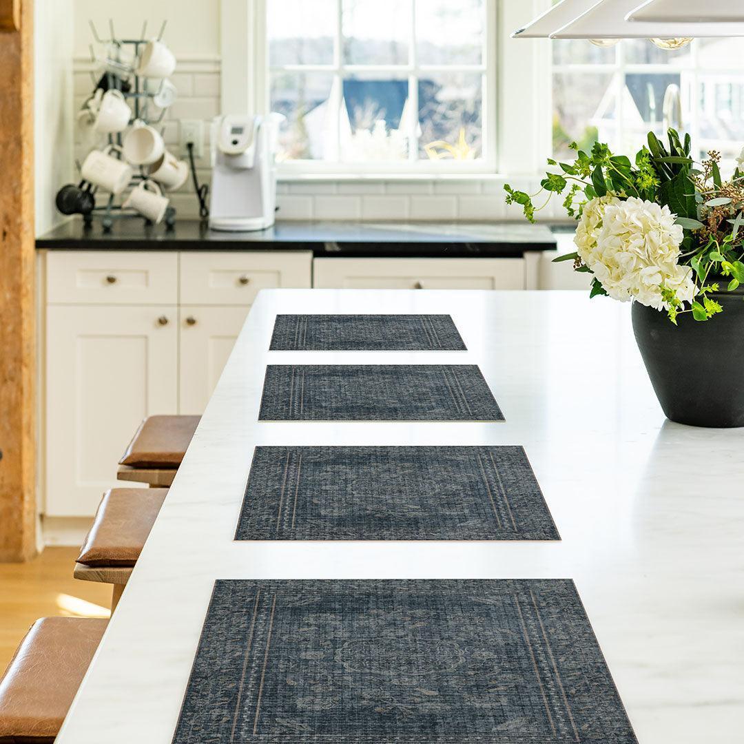 Audrey Placemat | Blue - Premium Vinyl Mat - Carolina Creekhouse Easy to Clean Premium Vinyl Mats