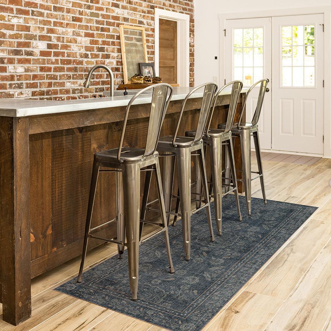 Audrey FloorFlat | Blue - Premium Vinyl Mat - Carolina Creekhouse Easy to Clean Premium Vinyl Mats