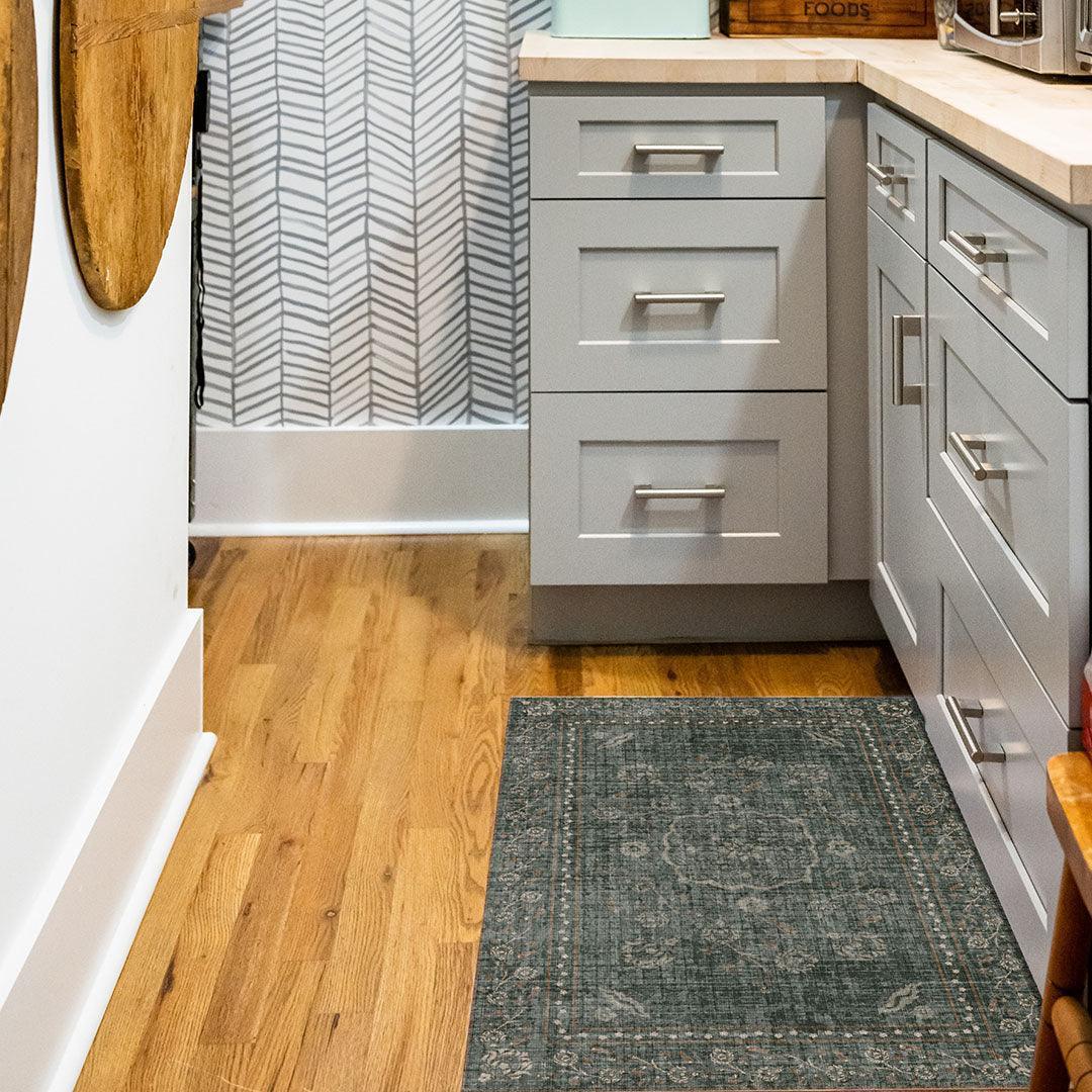 Audrey FloorFlat | Green - Premium Vinyl Mat - Carolina Creekhouse Easy to Clean Premium Vinyl Mats