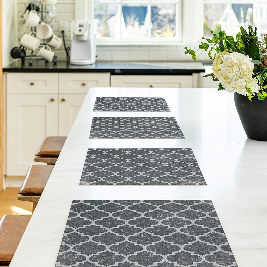 Ava Placemat | Charcoal - Carolina Creekhouse Easy to Clean Premium Vinyl Mats