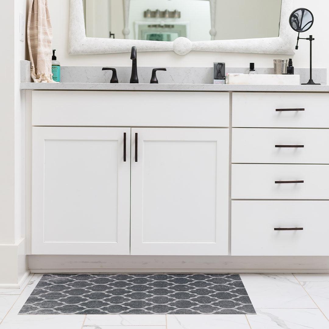 Ava FloorFlat | Charcoal - Premium Vinyl Floor Mat - Carolina Creekhouse Easy to Clean Premium Vinyl Mats