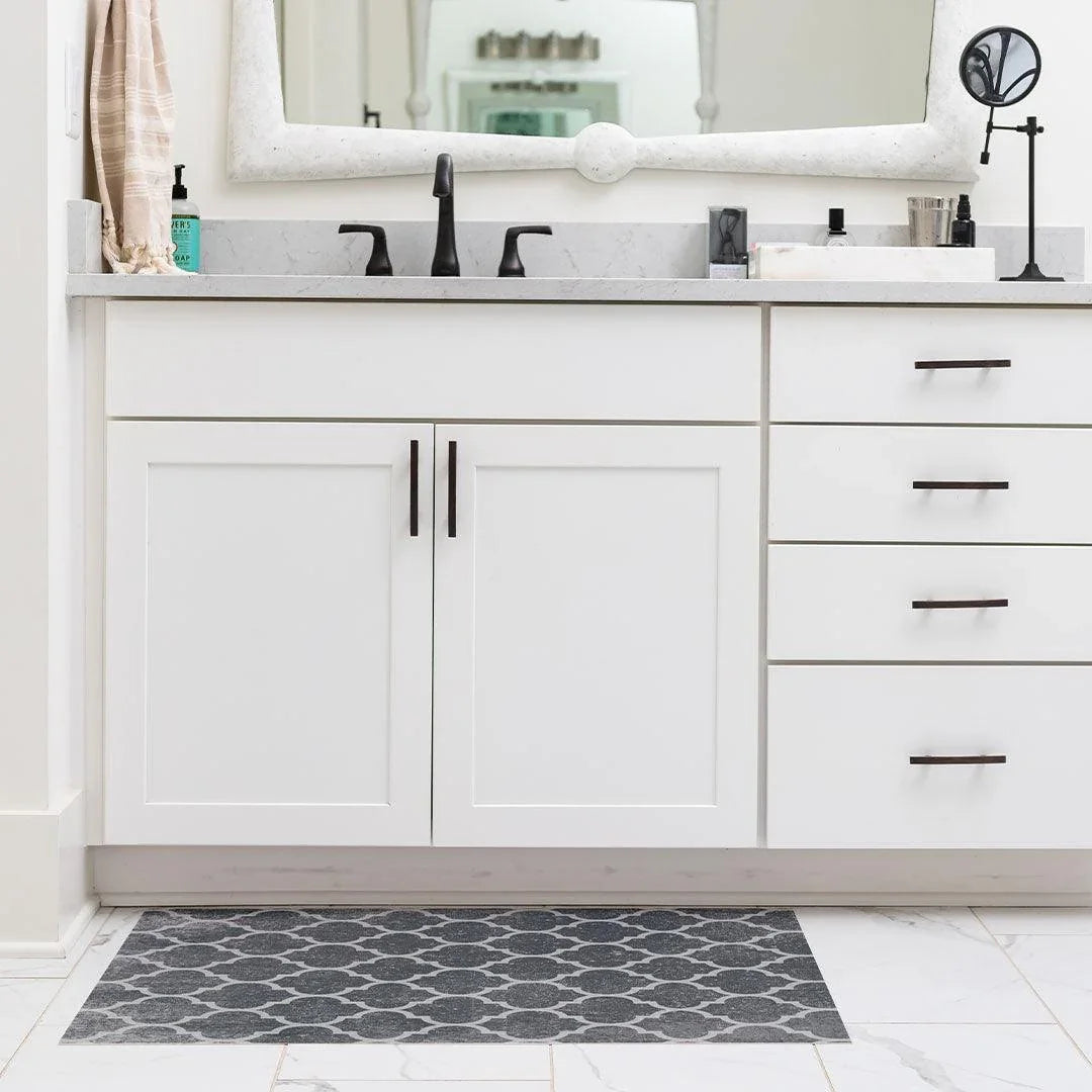 Ava FloorFlat | Charcoal - Carolina Creekhouse Easy to Clean Premium Vinyl Mats