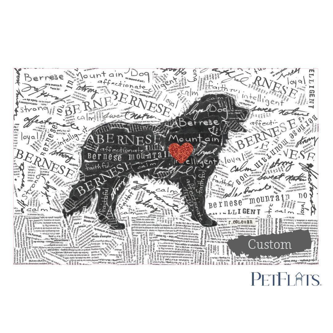 Custom Bernese PetFlat - Premium Vinyl Mat - Carolina Creekhouse Easy to Clean Premium Vinyl Mats