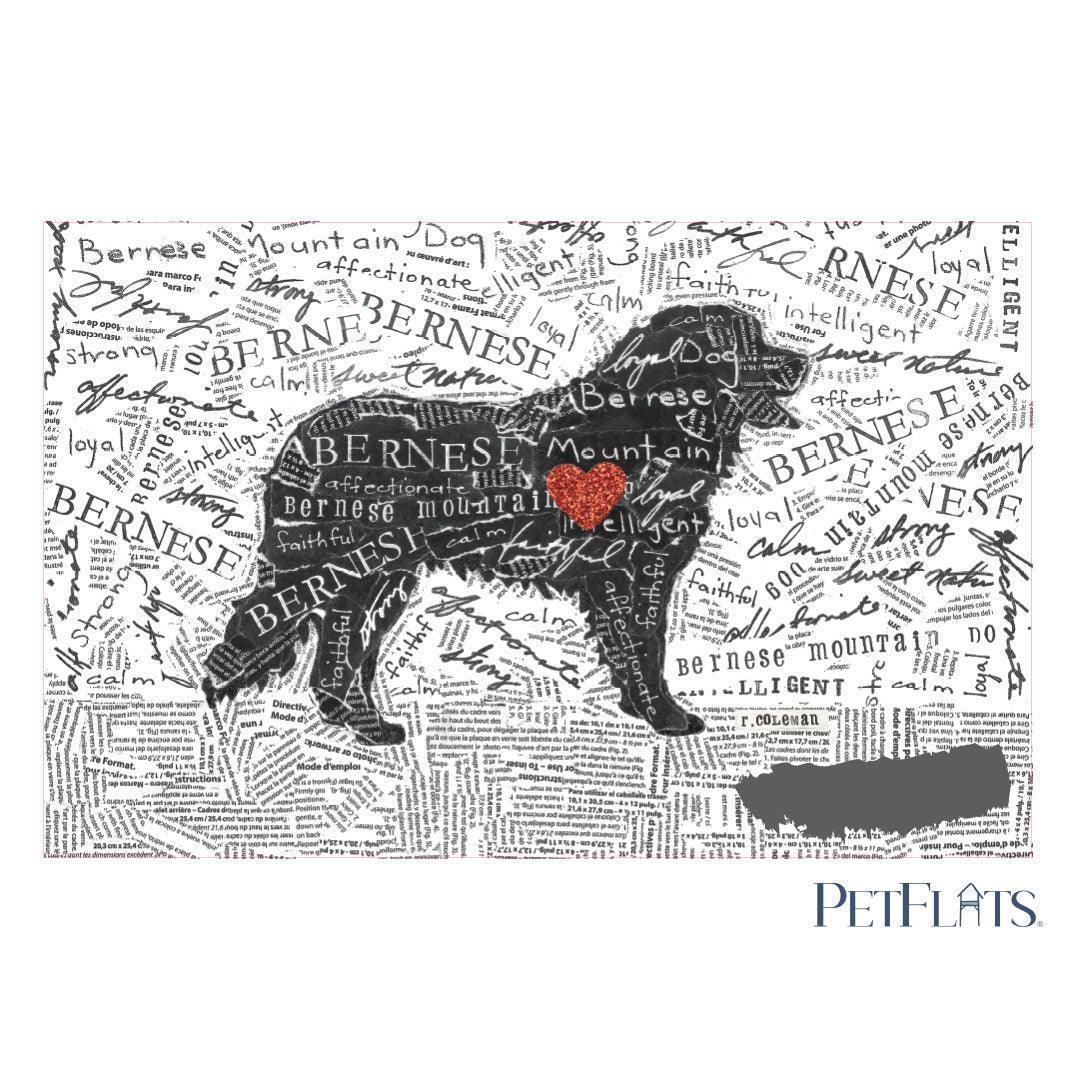 Custom Bernese PetFlat - Premium Vinyl Mat - Carolina Creekhouse Easy to Clean Premium Vinyl Mats