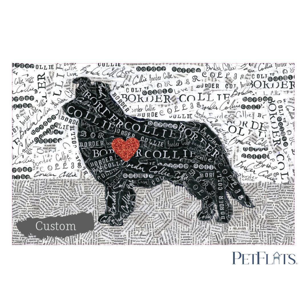 Custom Border Collie PetFlat - Premium Vinyl Mat - Carolina Creekhouse Easy to Clean Premium Vinyl Mats