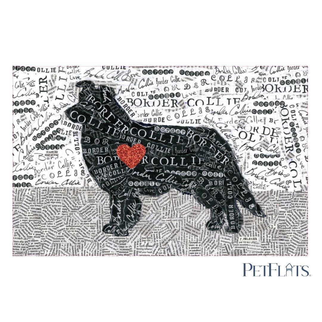 Border Collie PetFlat - Premium Vinyl Mat - Carolina Creekhouse Easy to Clean Premium Vinyl Mats