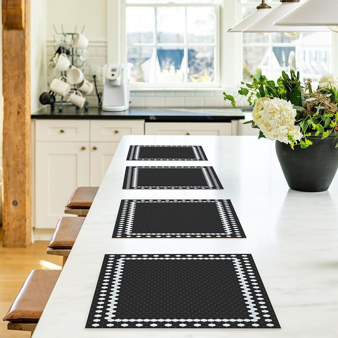 Brooks Placemat | Solid Black - Carolina Creekhouse Easy to Clean Premium Vinyl Mats
