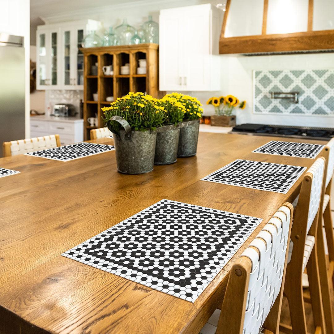 Brooks Placemat | White - Carolina Creekhouse Easy to Clean Premium Vinyl Mats