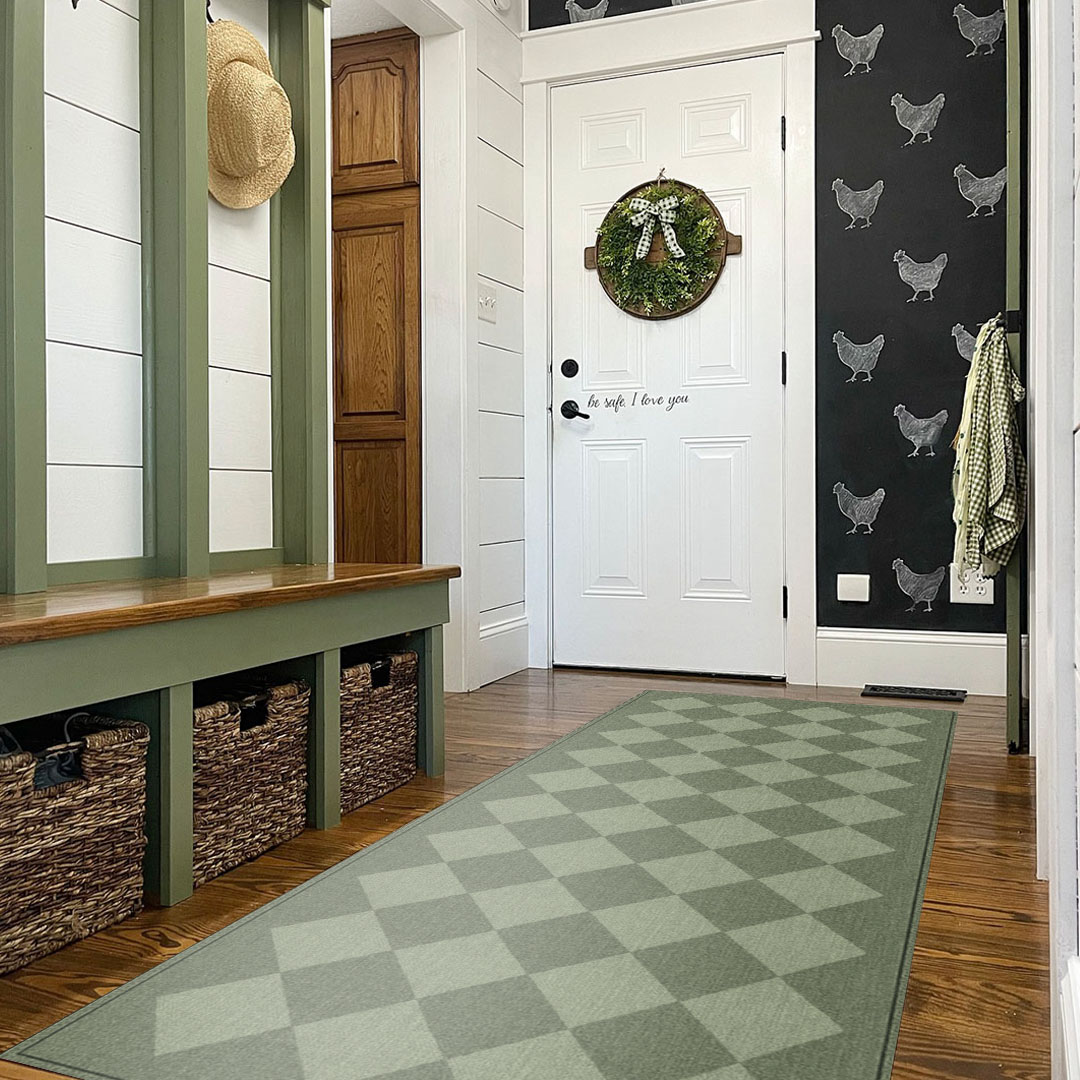 3acrehomestead Charlie FloorFlat | Dark Green - Premium Vinyl Mat - Carolina Creekhouse Easy to Clean Premium Vinyl Mats