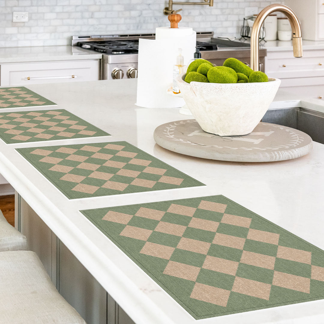 3acrehomestead Charlie Placemat | Green - Carolina Creekhouse Easy to Clean Premium Vinyl Mats