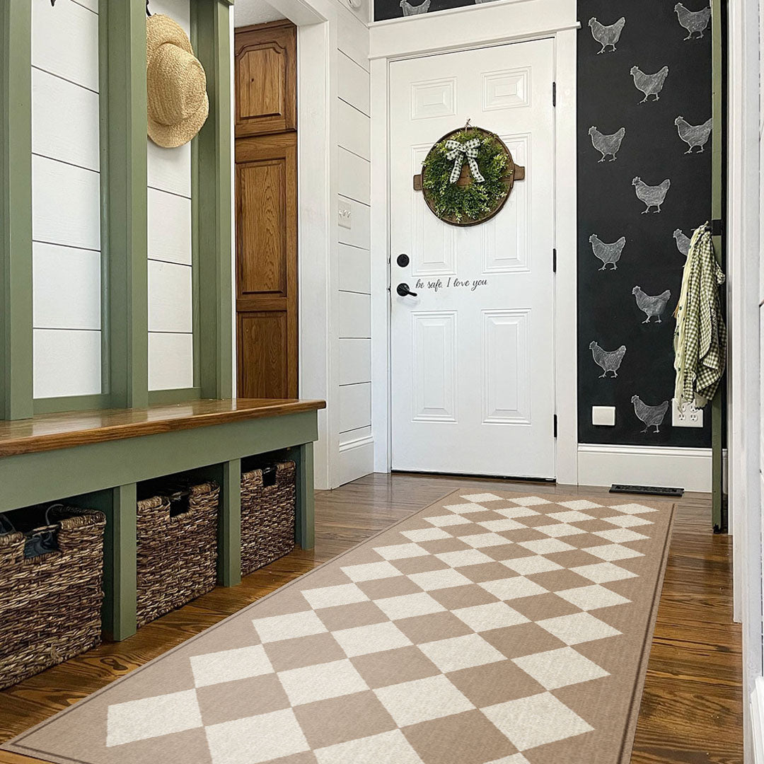 3acrehomestead Charlie FloorFlat | Cream - Carolina Creekhouse Easy to Clean Premium Vinyl Mats