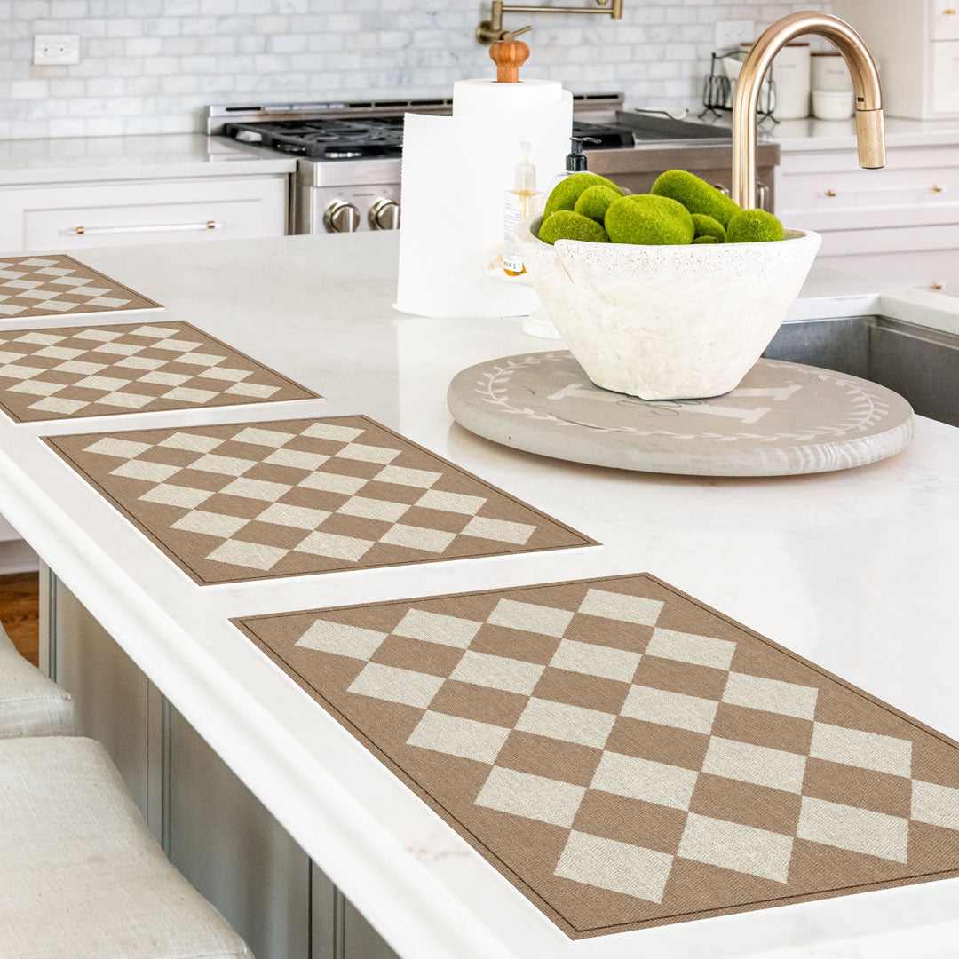 3acrehomestead Charlie Placemat | Cream - Carolina Creekhouse Easy to Clean Premium Vinyl Mats