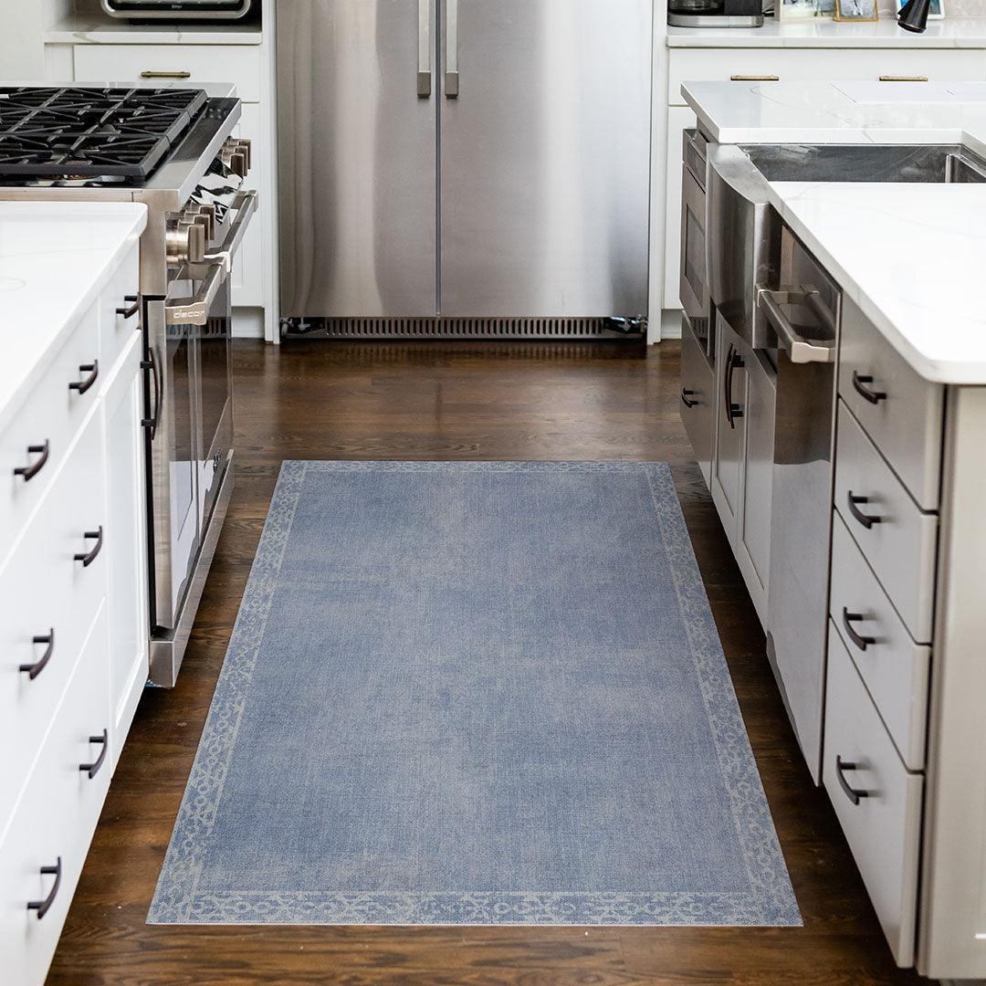 Evelyn FloorFlat | Blue - Premium Vinyl Mat - Carolina Creekhouse Easy to Clean Premium Vinyl Mats
