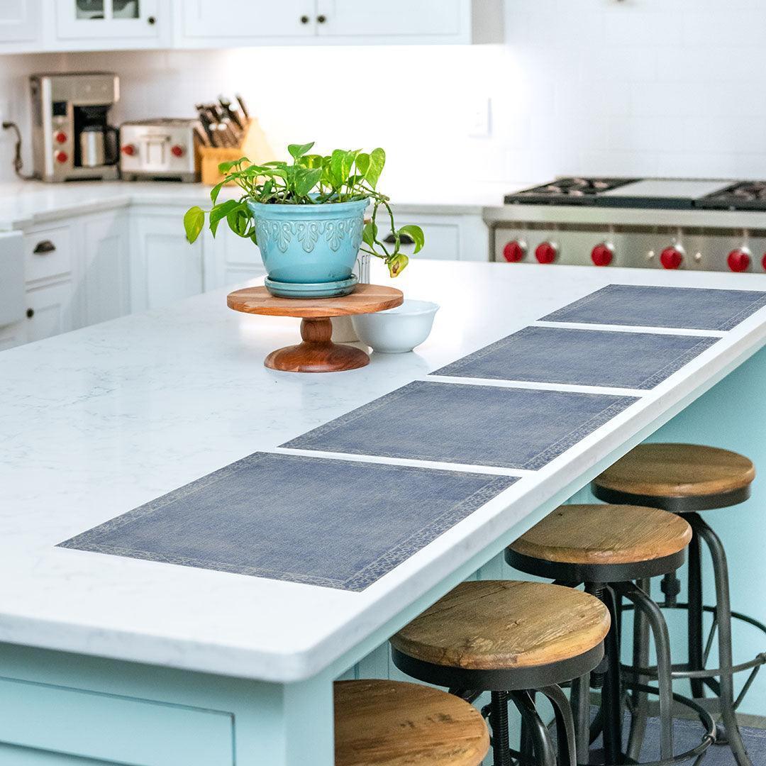 Evelyn Placemat | Blue - Carolina Creekhouse Easy to Clean Premium Vinyl Mats