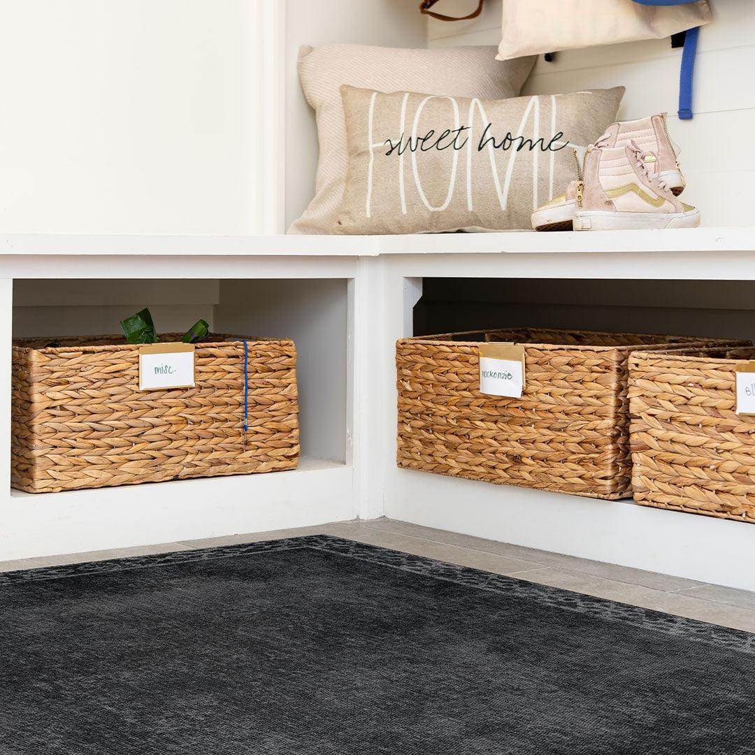 Evelyn FloorFlat | Charcoal - Premium Vinyl Mat - Carolina Creekhouse Easy to Clean Premium Vinyl Mats