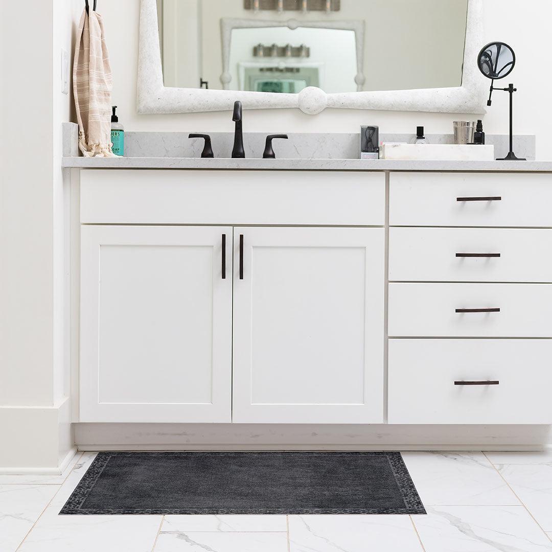 Evelyn FloorFlat | Charcoal - Premium Vinyl Mat - Carolina Creekhouse Easy to Clean Premium Vinyl Mats