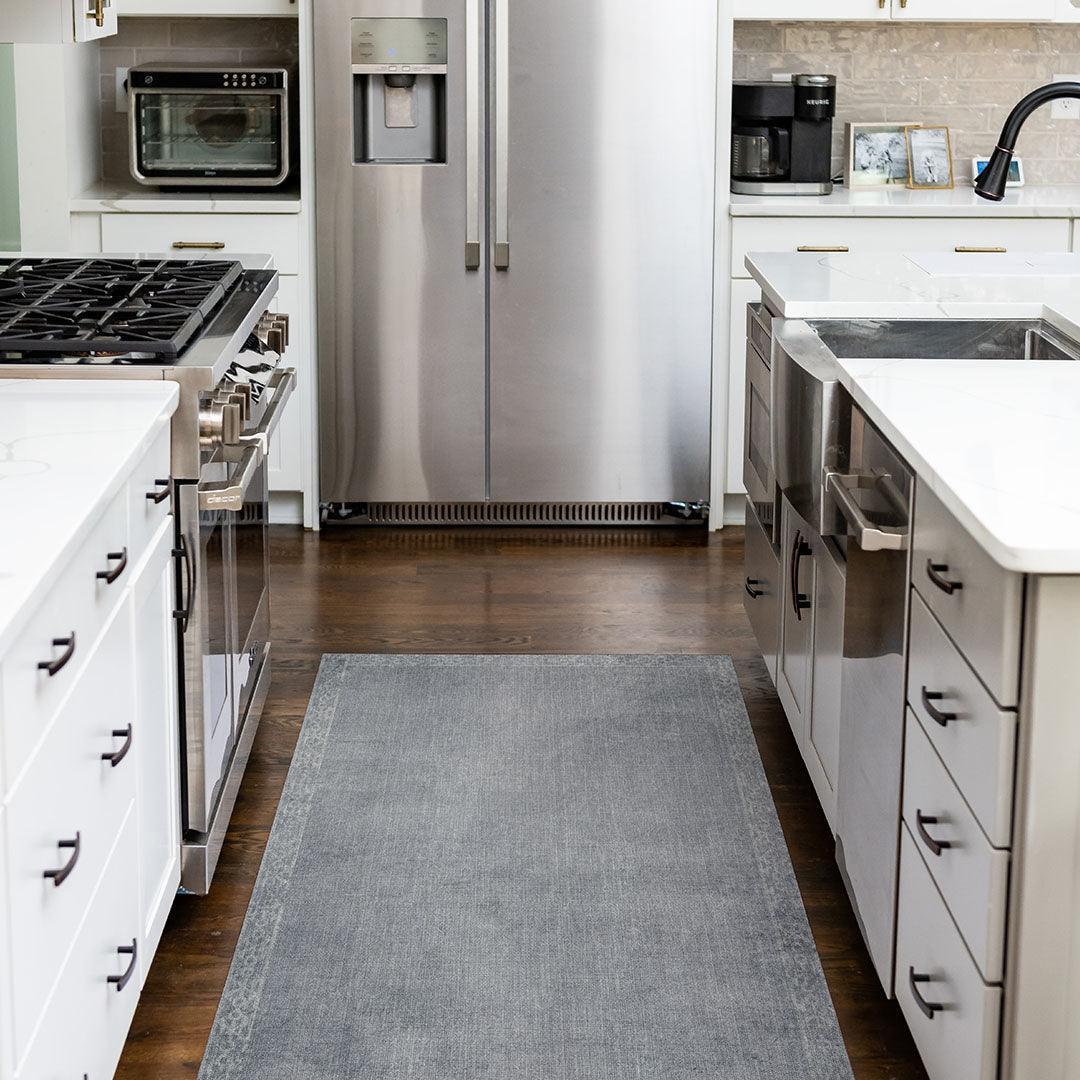 Evelyn FloorFlat | Grey - Premium Vinyl Mat - Carolina Creekhouse Easy to Clean Premium Vinyl Mats