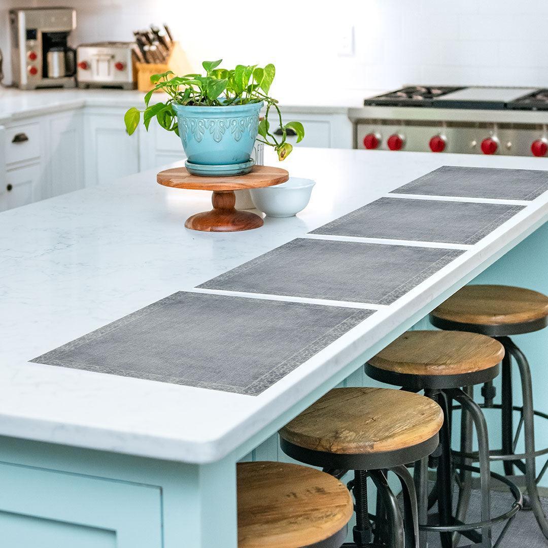 Evelyn Placemat | Grey - Carolina Creekhouse Easy to Clean Premium Vinyl Mats