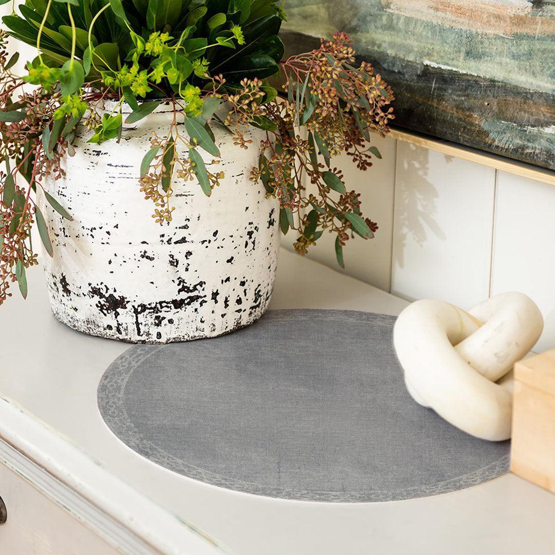Evelyn Placemat | Grey - Carolina Creekhouse Easy to Clean Premium Vinyl Mats