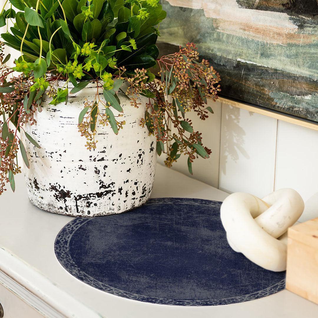 Evelyn Placemat | Navy - Carolina Creekhouse Easy to Clean Premium Vinyl Mats