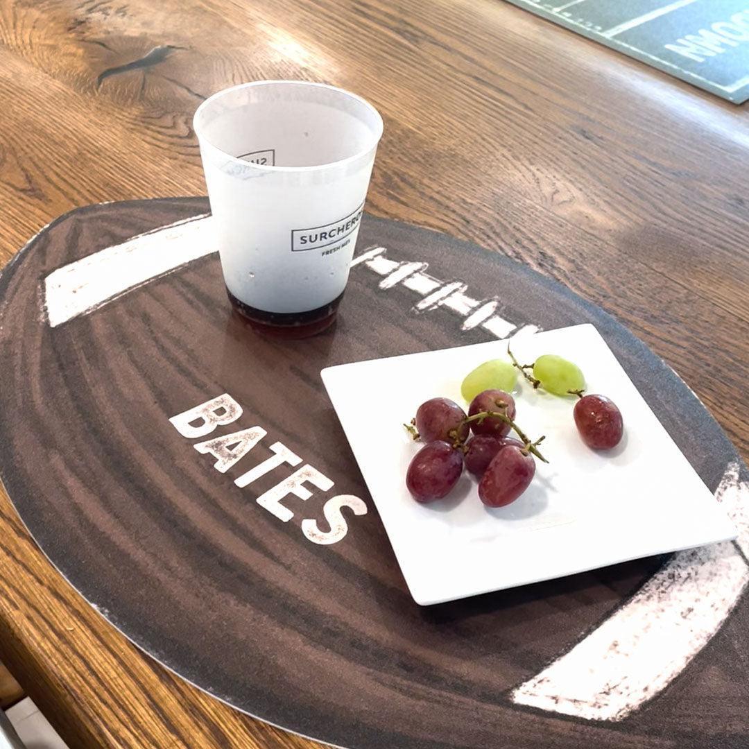Custom Football Placemat - Premium Vinyl Mat - Carolina Creekhouse Easy to Clean Premium Vinyl Mats