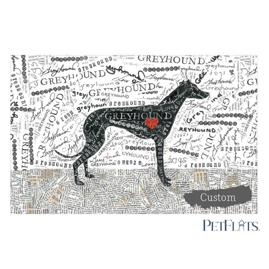 Custom Greyhound PetFlat - Premium Vinyl Mat - Carolina Creekhouse Easy to Clean Premium Vinyl Mats