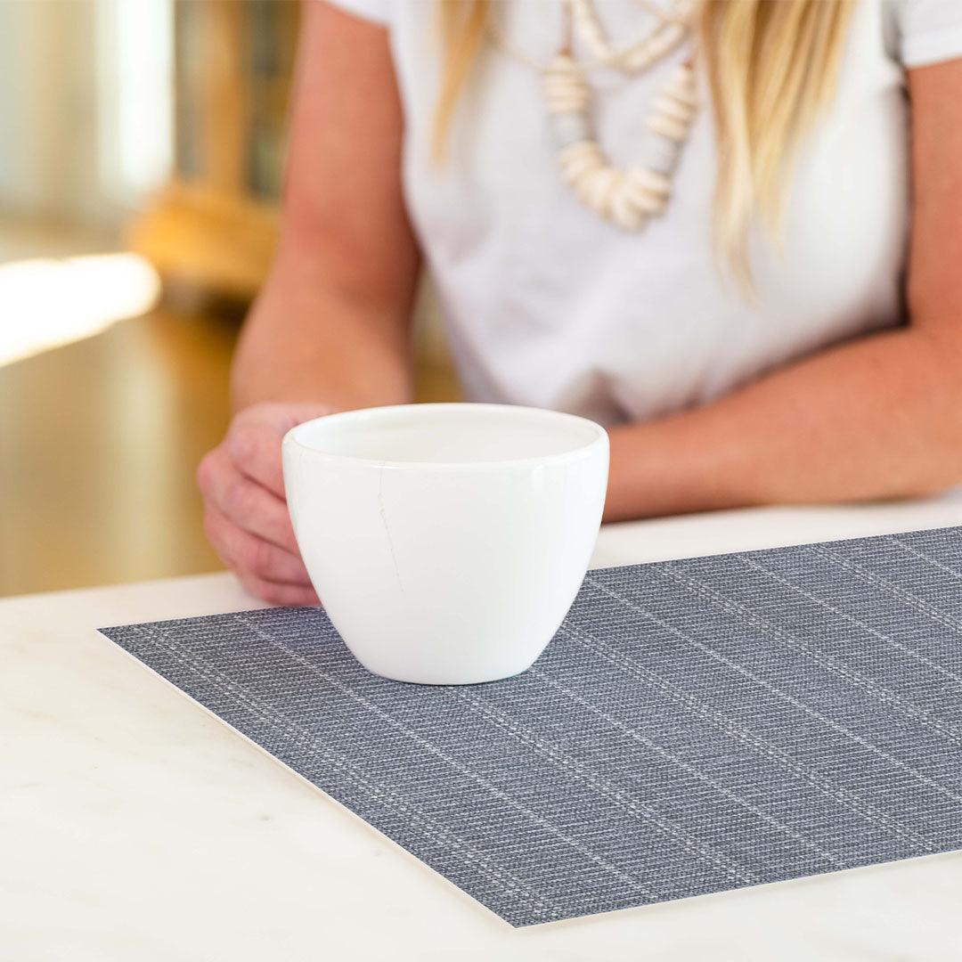 Jessica Placemat | Steel Blue - Premium Vinyl Mat - Carolina Creekhouse Easy to Clean Premium Vinyl Mats